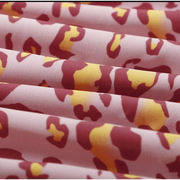 WOMEN'S Halter Tummy Control Pink Leopard Bathing Suit Small NWOT - Picture 4 of 5